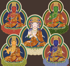 Hình Ngũ Phương Phật đẹp, dùng in ấn