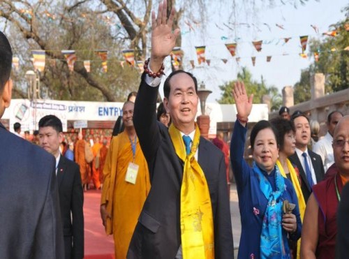 Chủ tịch nước Trần Đại Quang thăm Bồ Đề Đạo Tràng