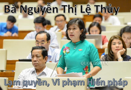Đại biểu Quốc hội Nguyễn Thị Lệ Thủy lạm quyền, vi phạm Hiến pháp 