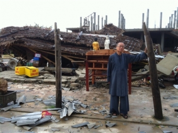 Chùa Đại Giác Quảng Bình tan tác sau cơn bão Wutip