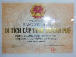 Bắc Giang: Chùa Quang Biểu đón bằg di tích lịch sử văn hoá