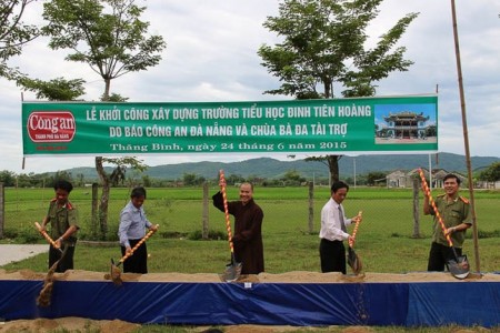 Khởi công xây dựng trường tiểu học do chùa Bà Đa tài trợ