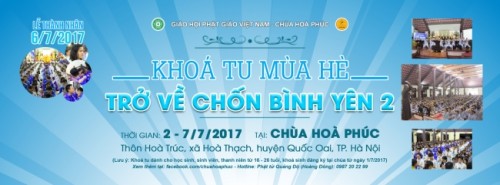 Chùa Hòa Phúc tổ chức khóa tu mùa hè 'trở về chốn bình yên' lần II