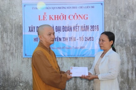 Đà Nẵng: Khởi công xây dựng nhà Đại đoàn kết do chùa Liên Trì tài trợ