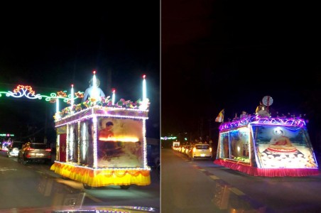Chùm ảnh: Phật giáo Thành phố Hà Tĩnh diễu hành xe hoa kính mừng Phật đản 