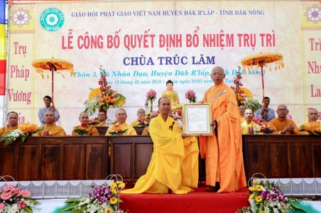 Đắk Nông: Lễ bổ nhiệm trụ trì chùa Trúc Lâm 
