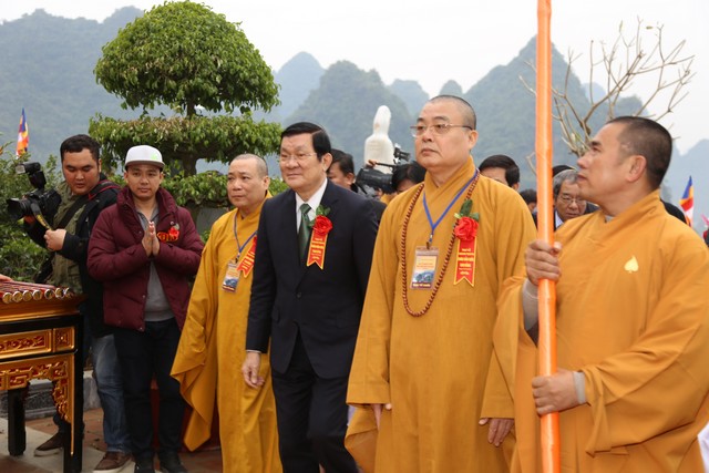 Chủ tịch nước Trương Tấn Sang dự khánh thành chùa Phật Tích Trúc Lâm Bản Giốc