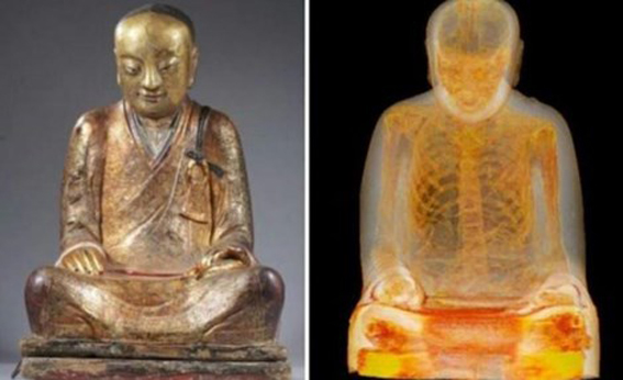 Phát hiện nhục thân hòa thượng trong tượng Phật 1000 tuổi